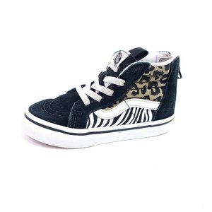 Vans Sk8-Hi Zip Animal Mix Toddler 8 Shoe Zebra Print Cheetah Leopard Skate